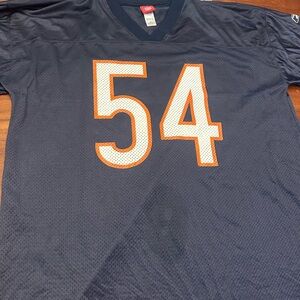NFL Chicago Bears Urlacher 54 Navy and Orange Men's Jersey XL